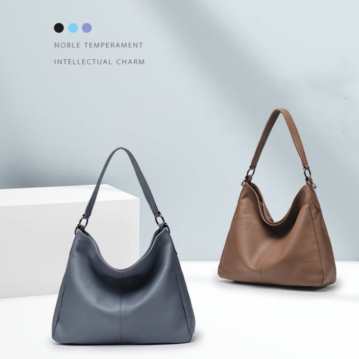 Borsa a tracolla da donna ad alta capacità in pelle bovina