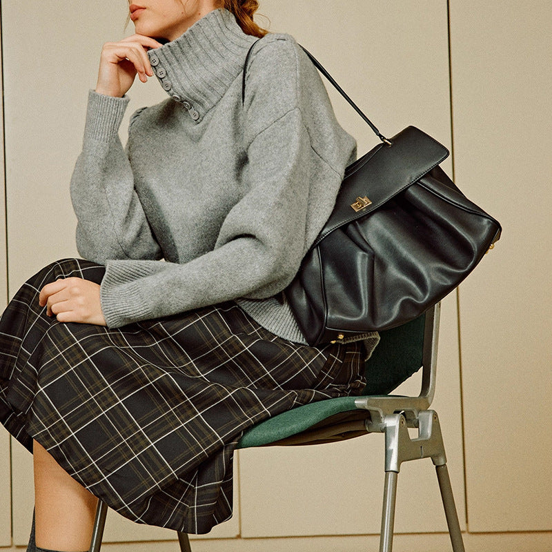 Borsa tote sofisticata e capiente,in vera pelle