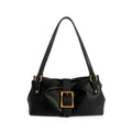 Borsa a Spalla in Vera Pelle Bovina con Fibbia Gold — Retro Chic