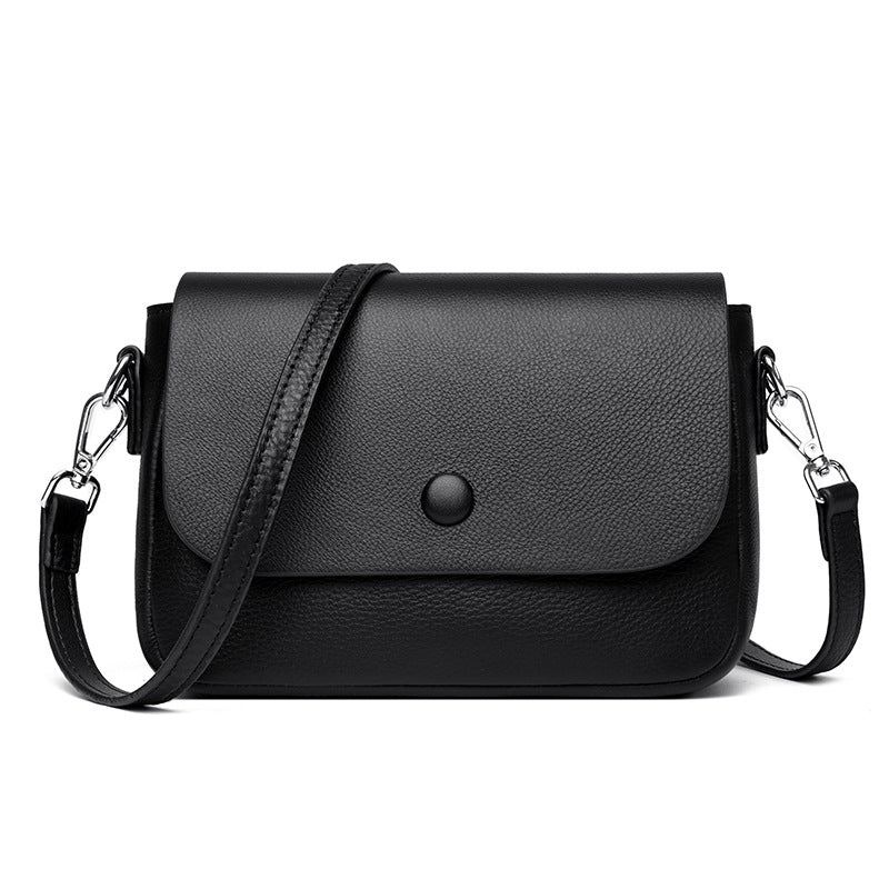 Borsa da donna semplice e alla moda, monospalla, in pelle di vacchetta.