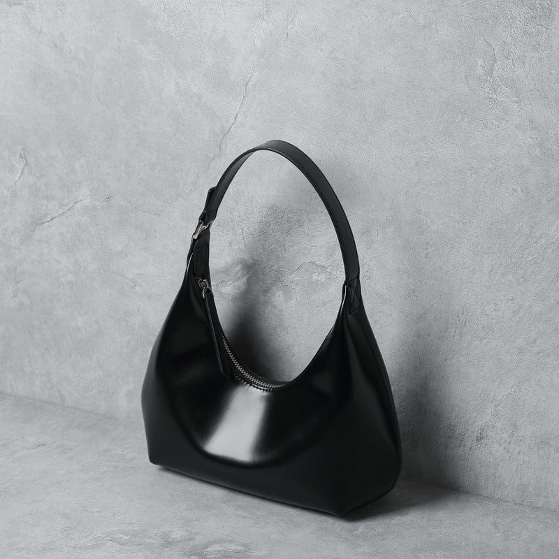 Borsa Ascella Monospalla in Pelle | Pillow Bag Retrò con Zip