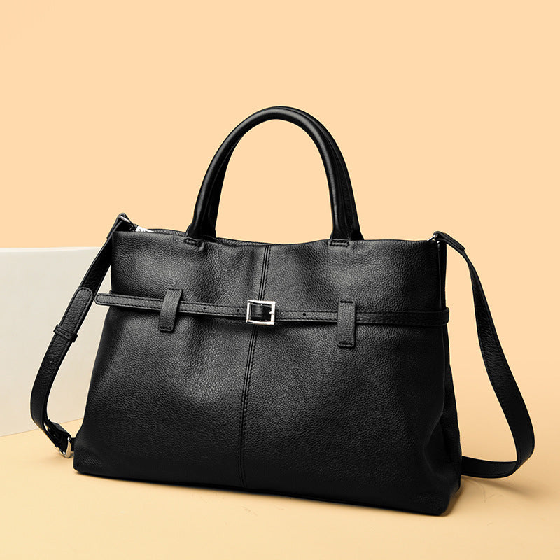 Borsa a mano da donna in vera pelle, grande capacità