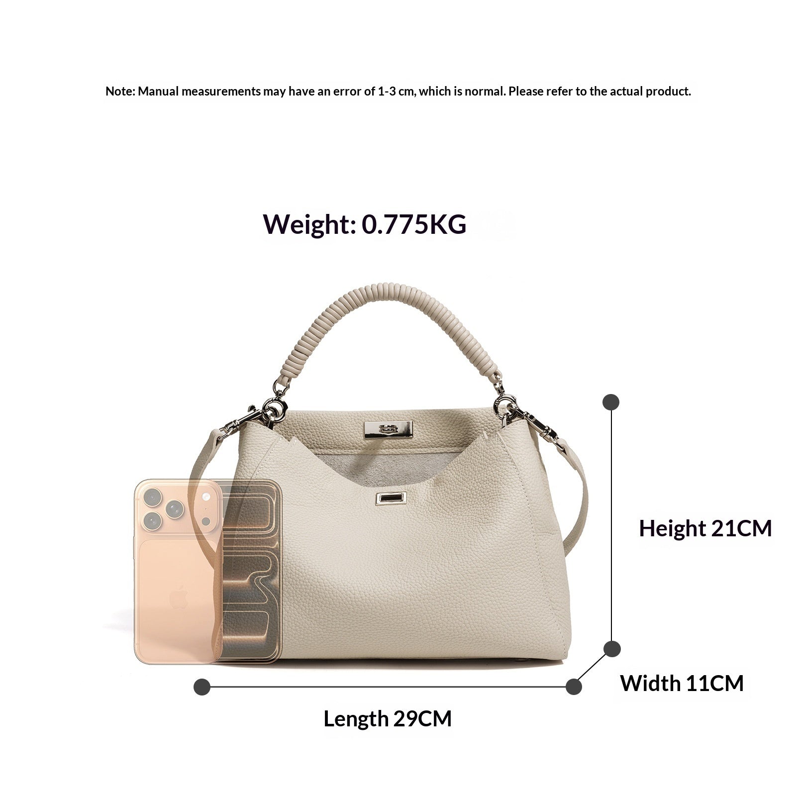 Borsa a tracolla capiente in stile motociclistico