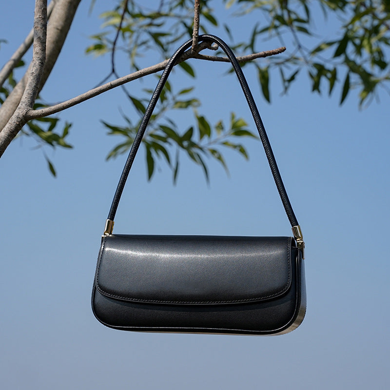 Baguette Bag in Vera Pelle Box Lucida - AYA BORSE 