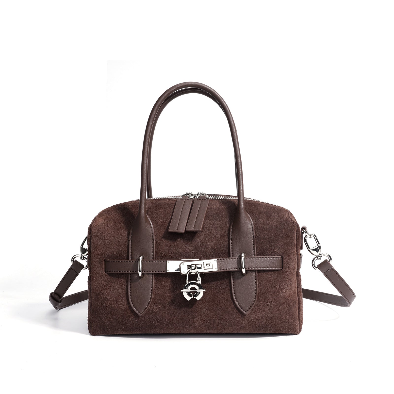 Borsa Boston Bimaterico Camoscio & Pelle — Street Fashion di Lusso | AYA BORSE - AYA BORSE 