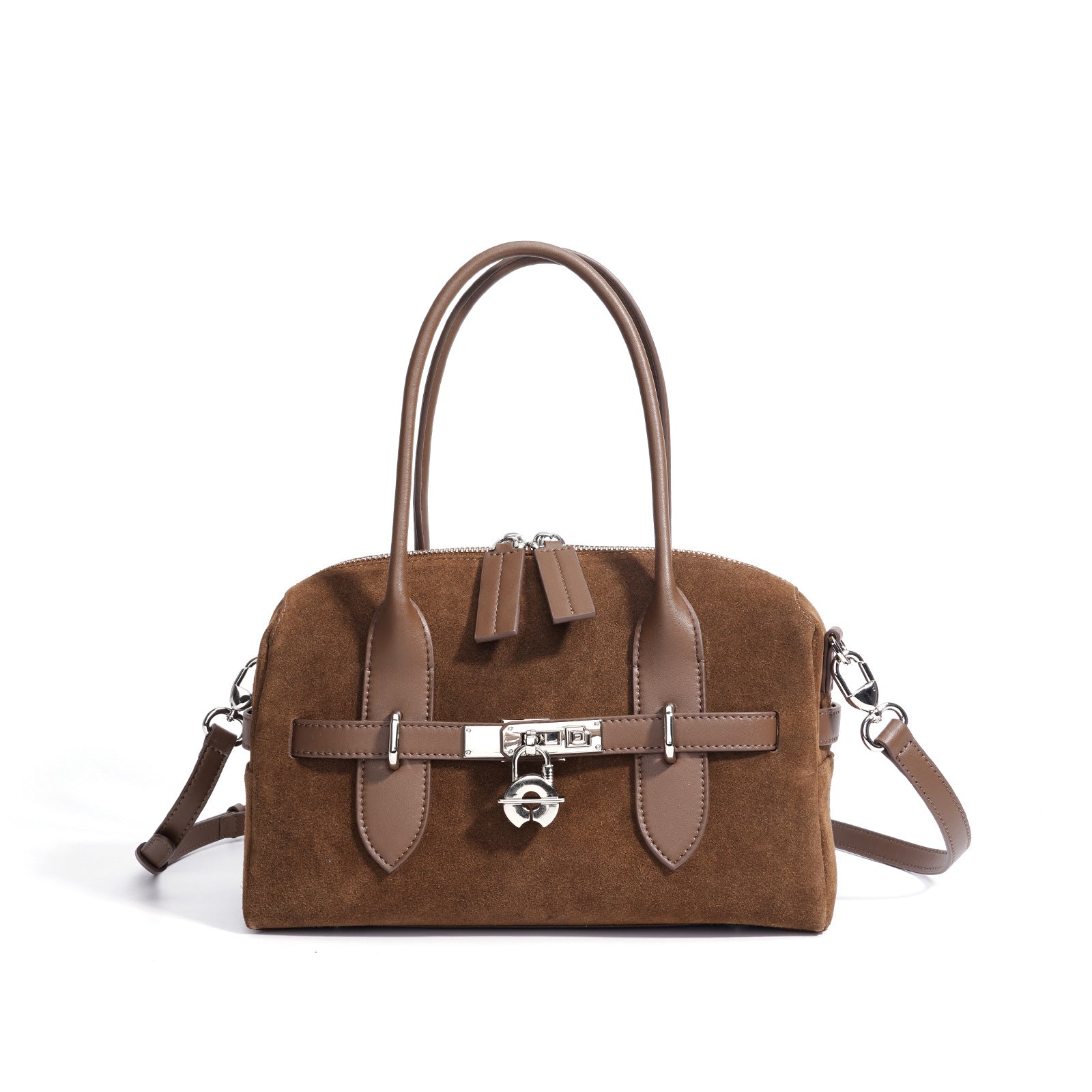 Borsa Boston Bimaterico Camoscio & Pelle — Street Fashion di Lusso | AYA BORSE - AYA BORSE 