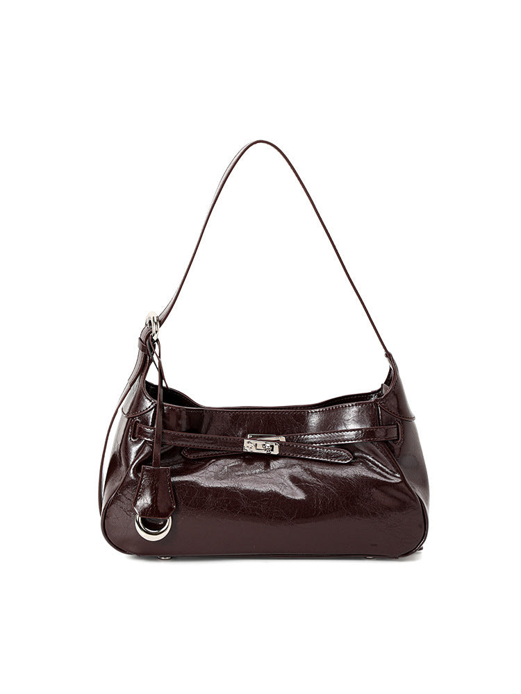 Borsa Hobo Ascellare in Vera Pelle Verniciata — Business Chic Contemporaneo | AYA BORSE - AYA BORSE 