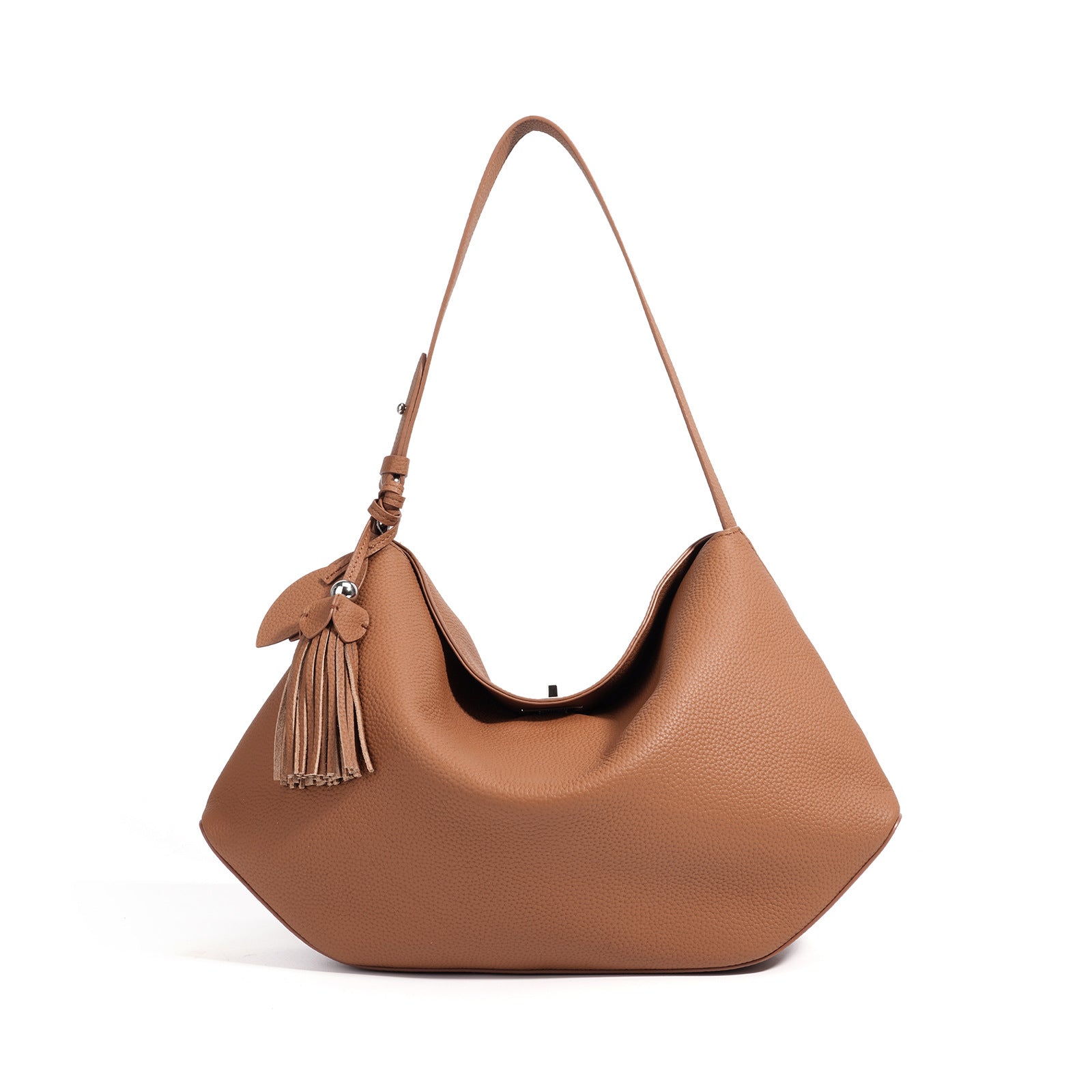 Borsa Hobo Grande in Vera Pelle con Nappina — Base Geometrica e Grande Capacità - AYA BORSE 