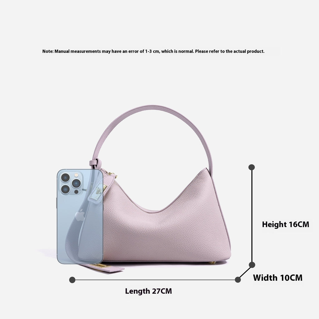 Borsa Hobo Triangolare in Vera Pelle con Fibbia Lock Gold — Minimal Luxe - AYA BORSE 