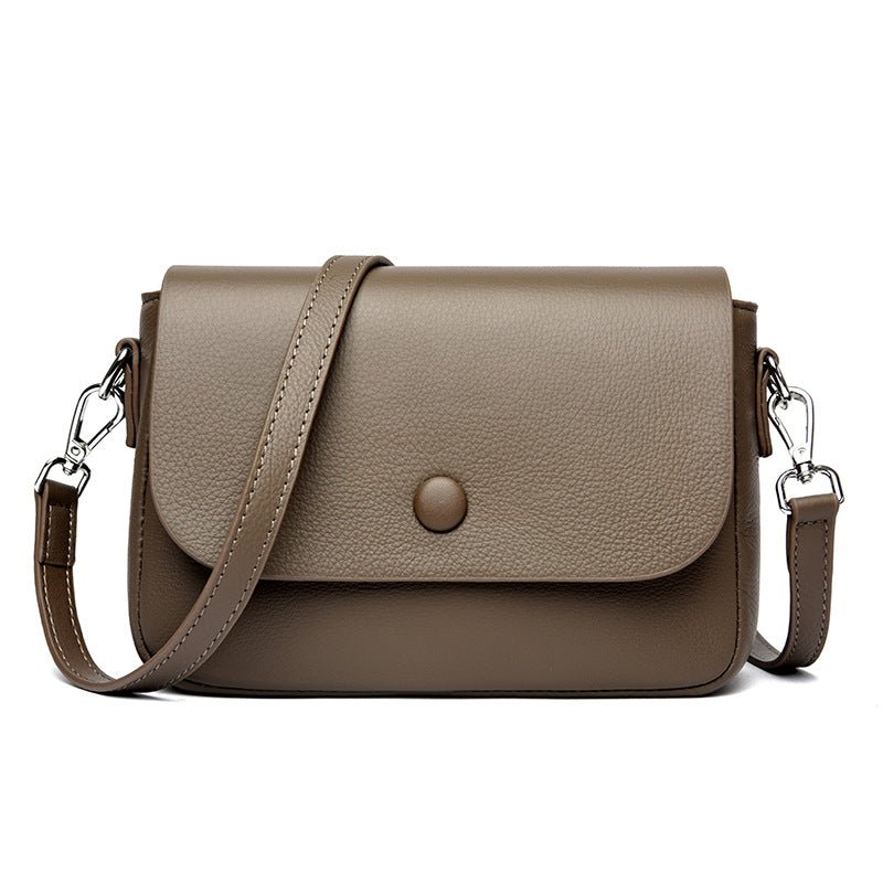 Borsa da donna semplice e alla moda, monospalla, in pelle di vacchetta. - AYA BORSE