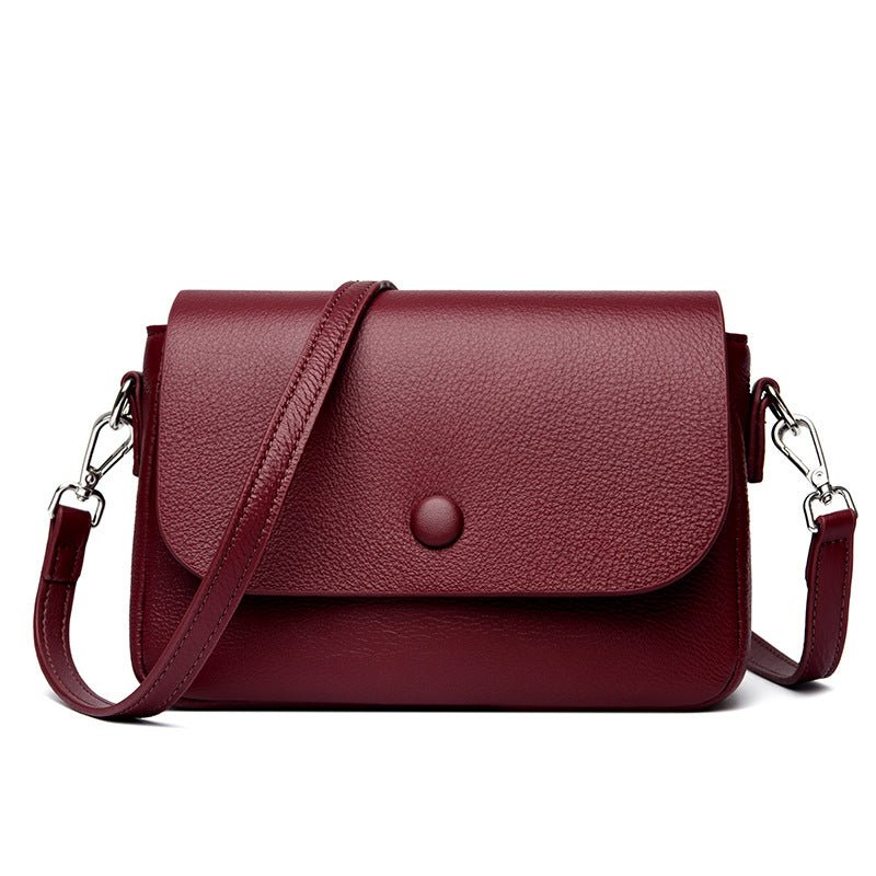 Borsa da donna semplice e alla moda, monospalla, in pelle di vacchetta. - AYA BORSE