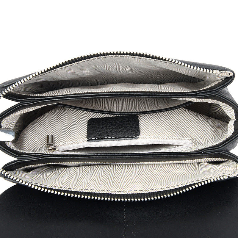 Flap Bag in Vera Pelle con Chiusura a Barretta Silver — Minimal Luxe - AYA BORSE 