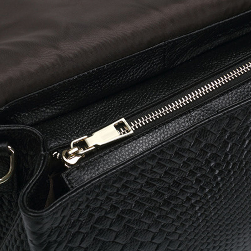 Borsa Intrecciata in Vera Pelle Bovina — Tracolla & Spalla