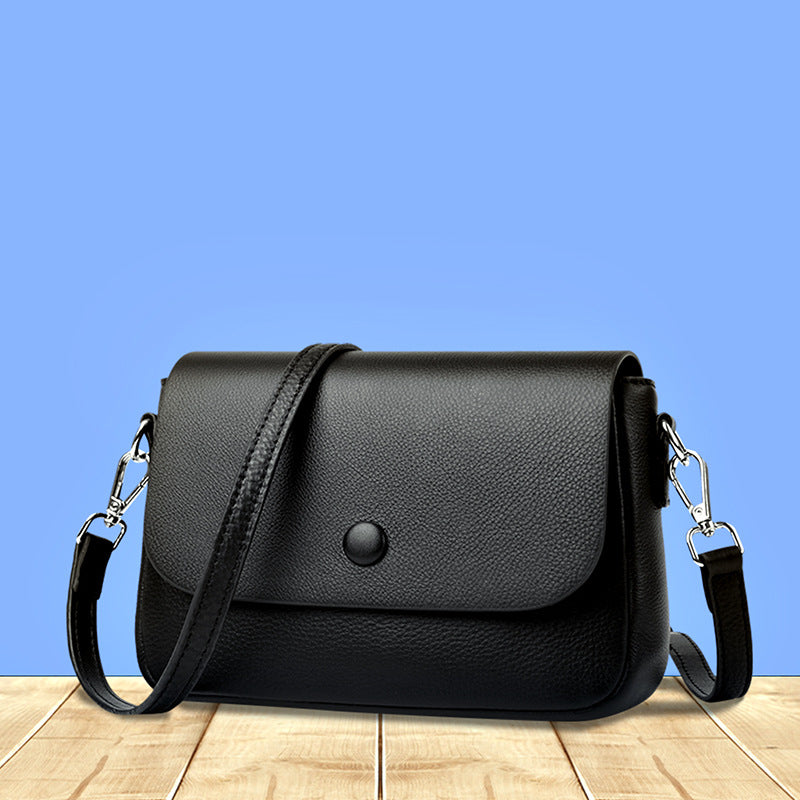 Borsa da donna semplice e alla moda, monospalla, in pelle di vacchetta.