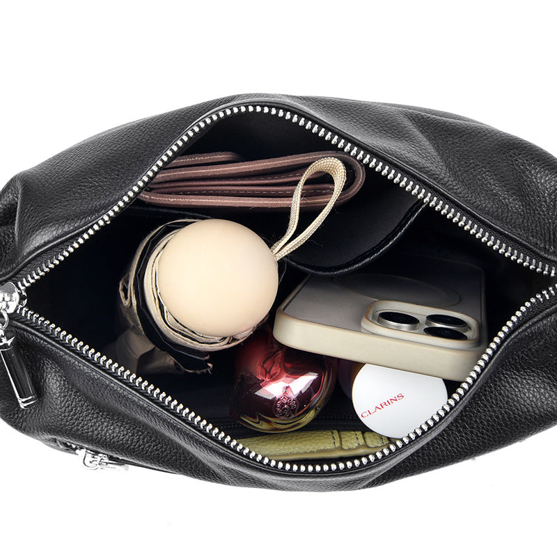 Borsa a tracolla da donna in pelle pieno fiore di grande capacità