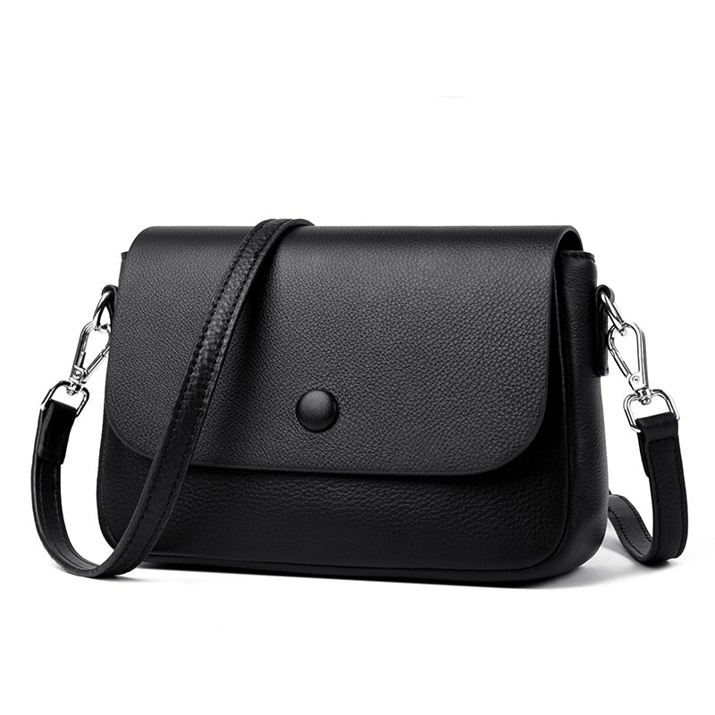 Borsa da donna semplice e alla moda, monospalla, in pelle di vacchetta.